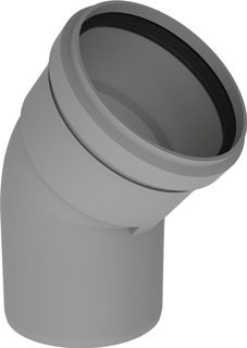 Rookgas bocht 100mm 43-45° grijs (Burgerhout)